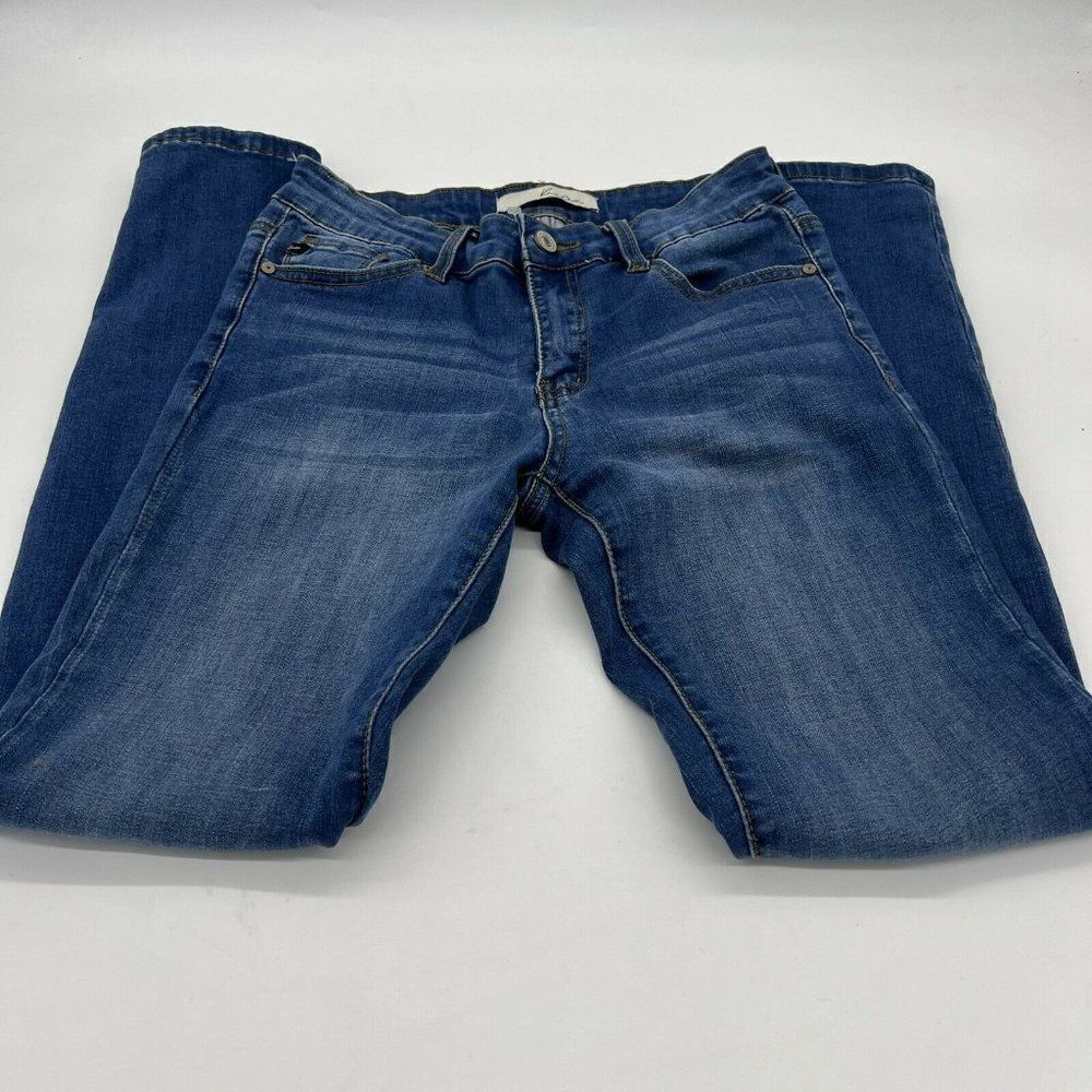 Kancan Womens Mid Rise Skinny Jeans Size 7/27 Blue Stretch KC6067EXM 30 Inseam
